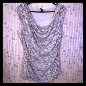 Marbled grey drape top